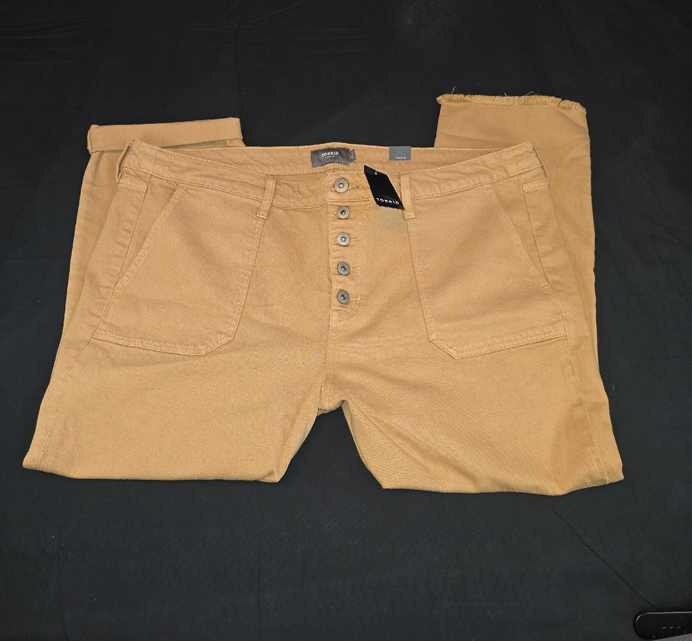 TORRID Jeans Womens 20R HI Rise Straight Cutoff Raw Hem Pants